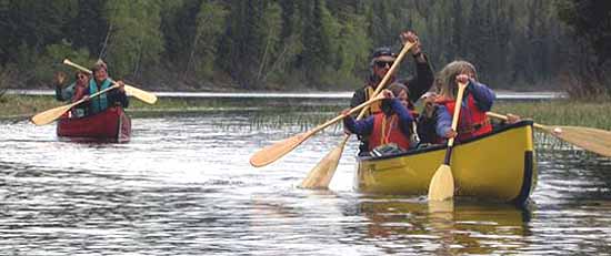 Family canoeing trip