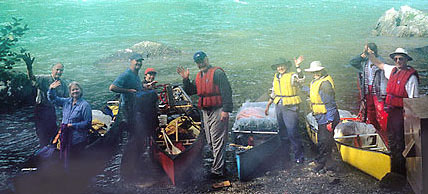 A canoeing group on the Bowron Lakes